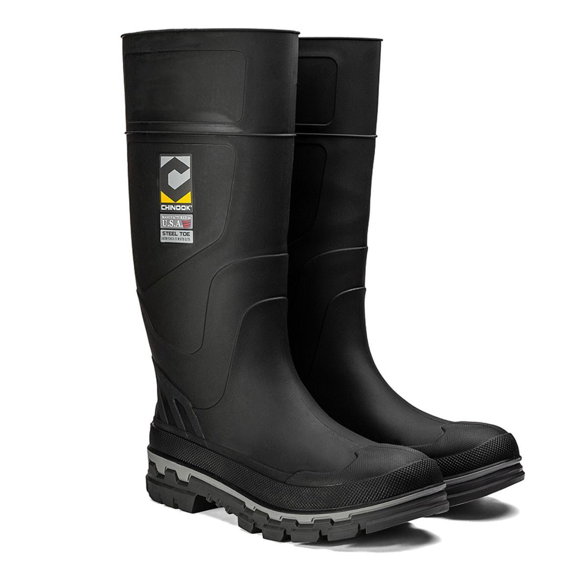 Kickaxe 15" Steel Toe Men's Waterproof Rubber Boot - Black/Grey