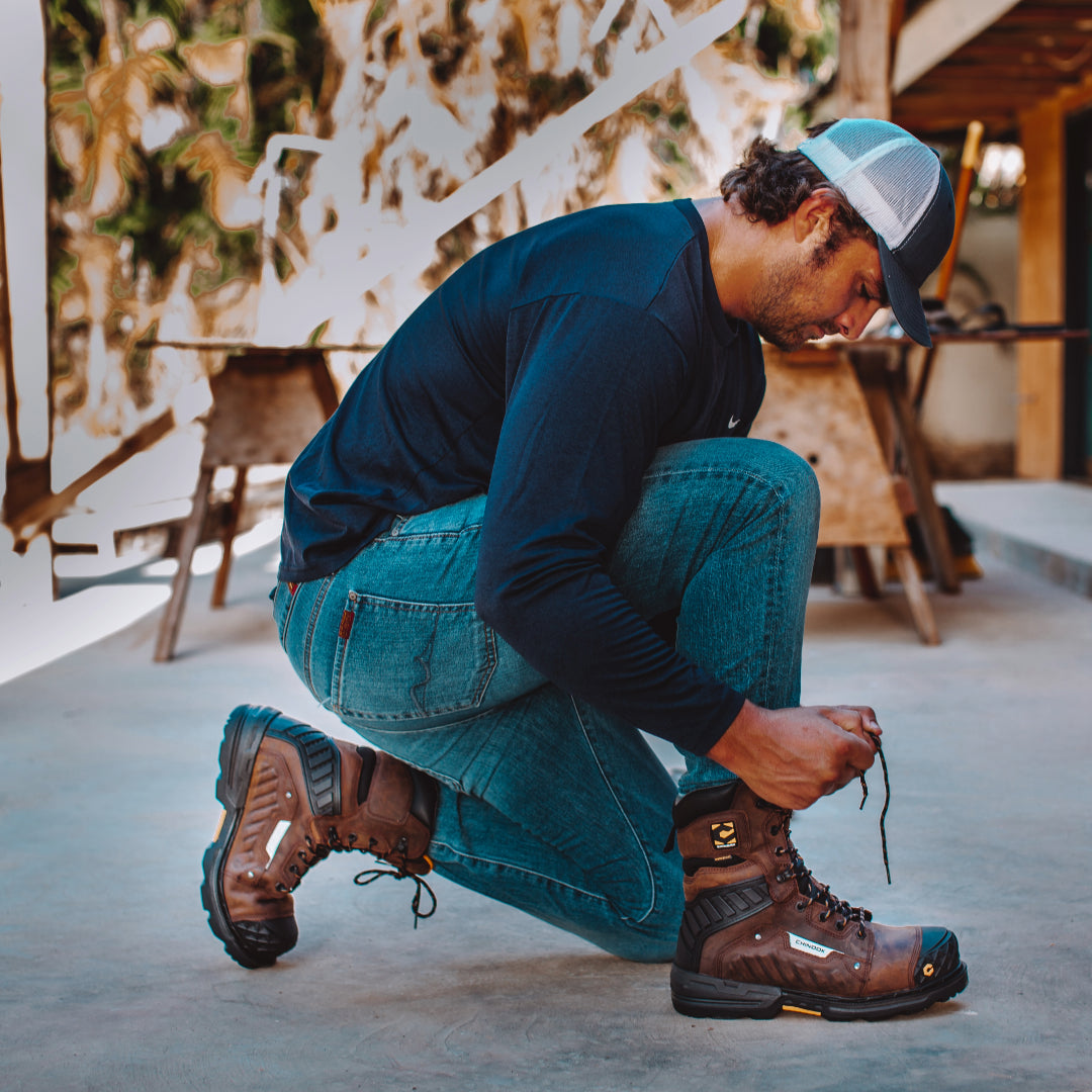 Get ready for the toughest jobs with the Scorpion 9” Comp Toe Men’s Waterproof Work Boot in Brown, offering durable protection and all-day comfort.