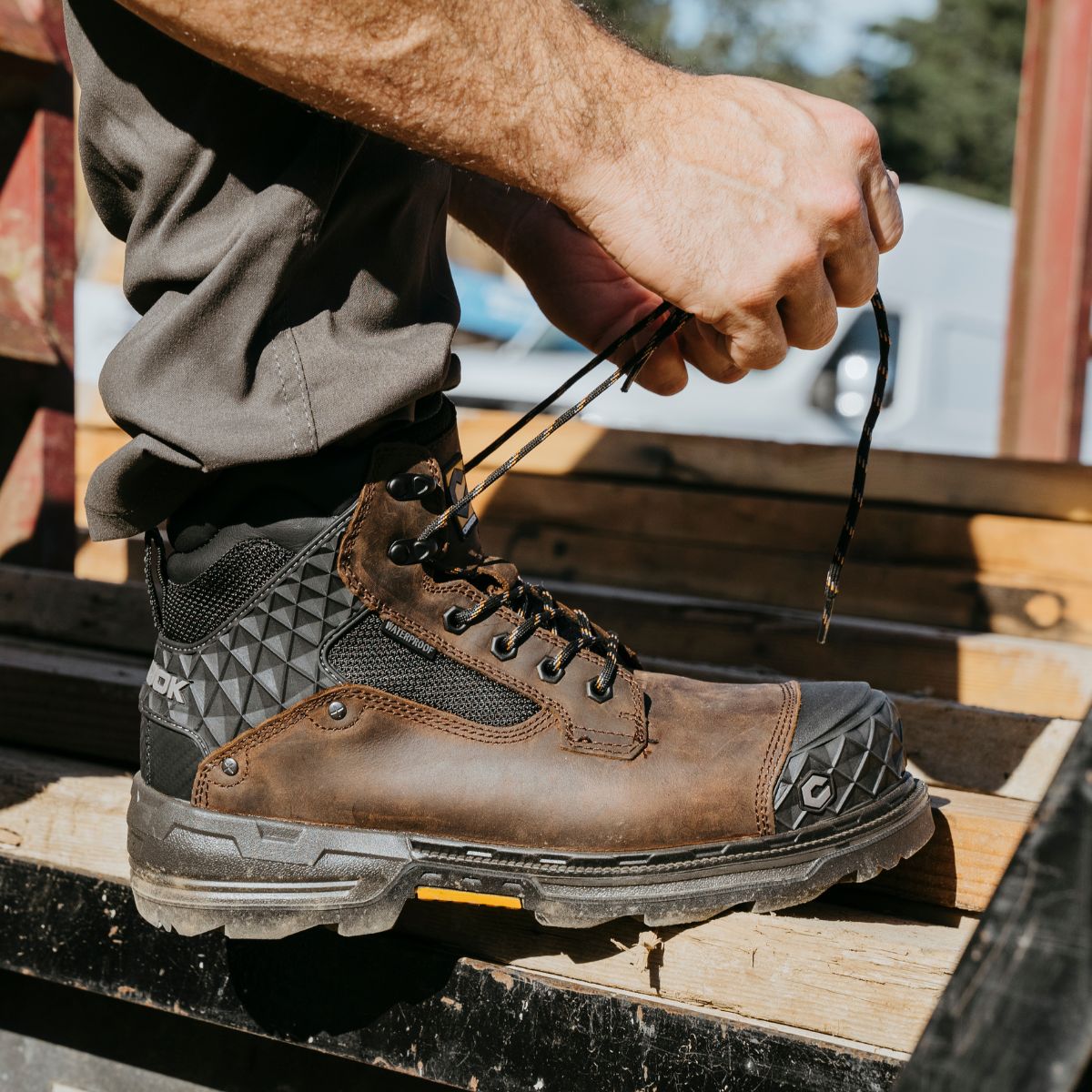 Pallet Jack 6" Comp Toe Men’s Waterproof Work Boot – Brown