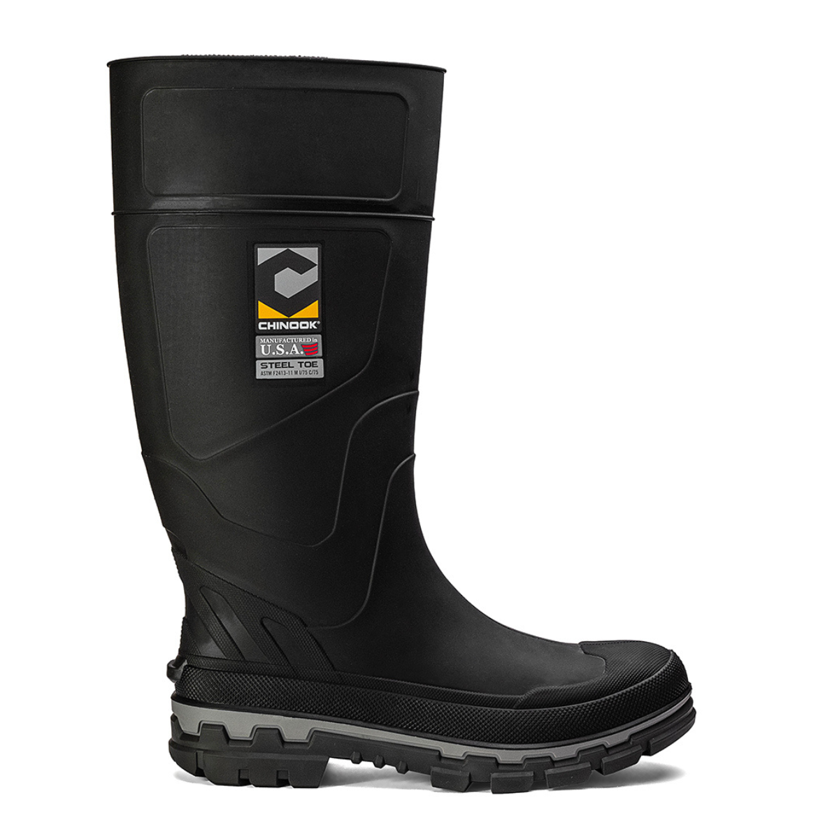 Kickaxe 15" Steel Toe Men's Waterproof Rubber Boot - Black/Grey