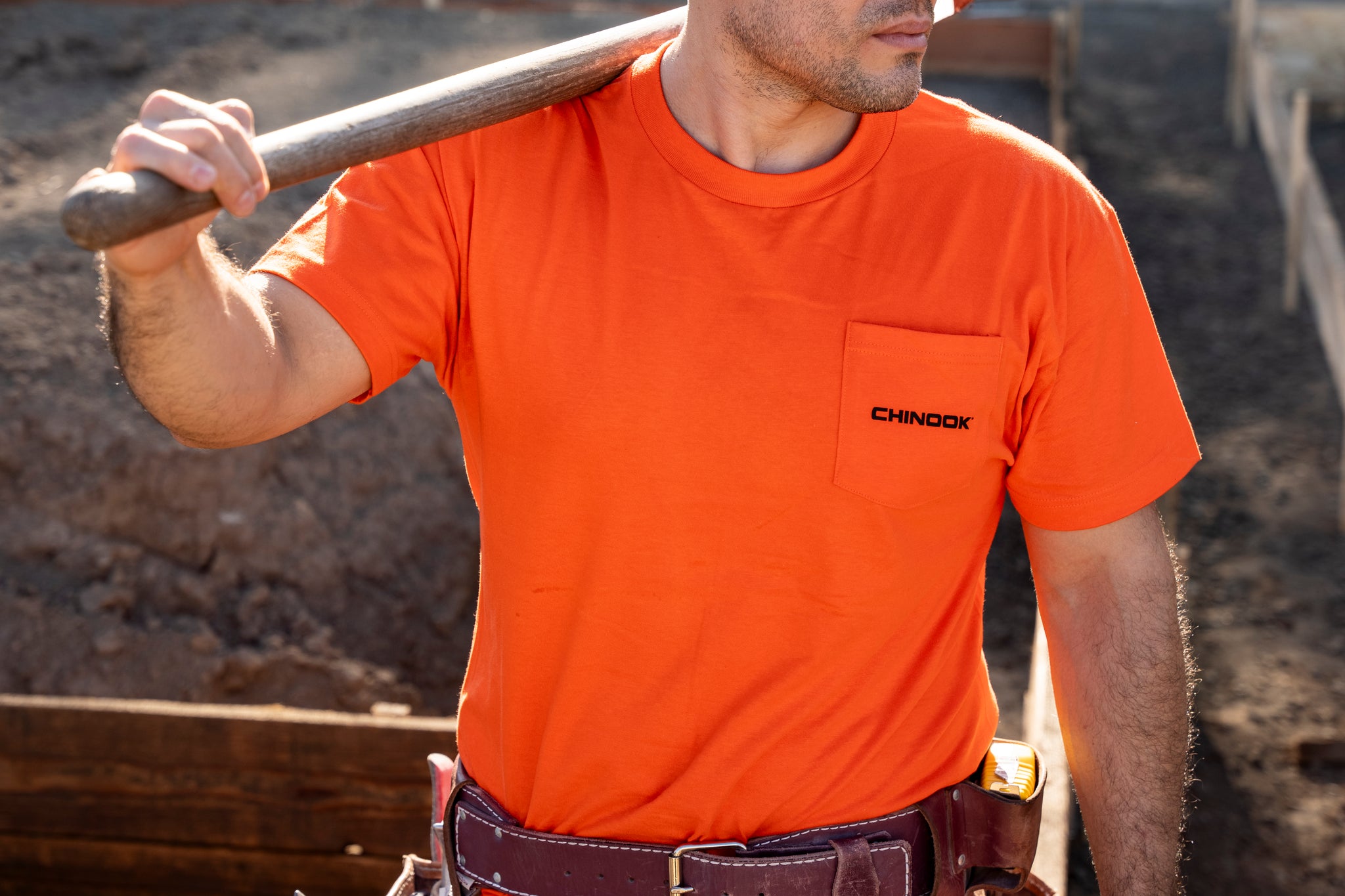 Get ready to work in a Chinook Safety Orange Shirt