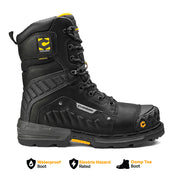 Bota de trabajo impermeable Scorpion de 9" con punta de composite para hombre - Negra